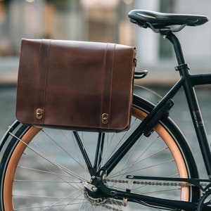 NOUVEAU !  Sacoche de vélo en cuir EASY RIDE marron, cadeau parfait pour les cyclistes