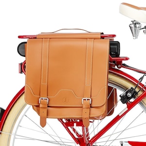CLASSIC RIDE Leather bicycle panniers, gifts for cyclists, water-repellent leather, hand-crafted