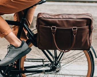 NEW! ALL-ROUNDER Bicycle bag, water-repellent leather, perfect gift for cyclists, hand-crafted