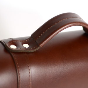 NEW Leather bicycle bag BUSINESS RIDE, leather pannier, gift for cyclists, hand-crafted, brown image 4