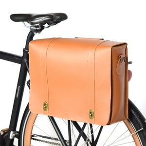 NEW! Leather bicycle bag EASY RIDE caramel, perfect gift for cyclists