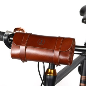 NEW Leather handlebar bag, bicycle saddlebag, bicycle bag, bicycle purse, bike purse, bike pannier, bicycle pannier, gifts for cyclists image 6