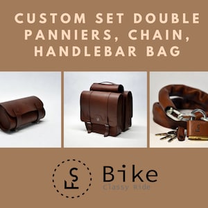 Double panniers, chain, handlebar bag