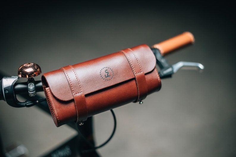 NEW Leather handlebar bag, bicycle saddlebag, bicycle bag, bicycle purse, bike purse, bike pannier, bicycle pannier, gifts for cyclists image 3