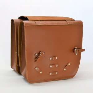 CLASSIC RIDE Leather bicycle panniers, gifts for cyclists, water-repellent leather, hand-crafted image 7