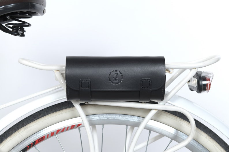 Leather handlebar bag, bicycle saddlebag, bicycle bag, bicycle purse, bike purse, bike pannier, bicycle pannier, gifts for cyclists image 1