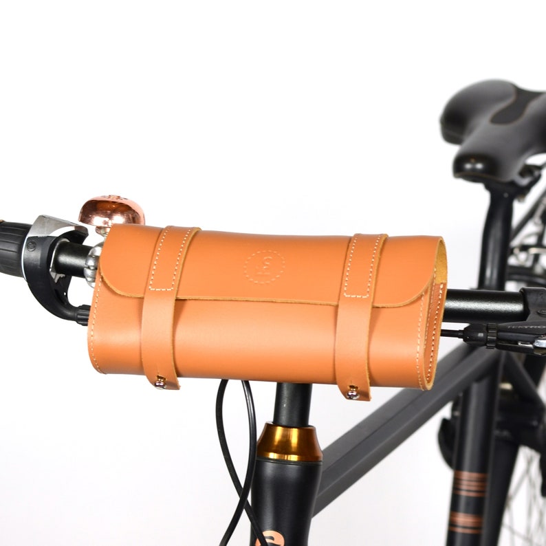NEW Leather handlebar bag, bicycle saddlebag, bicycle bag, bicycle purse, bike purse, bike pannier, bicycle pannier, gifts for cyclists image 1