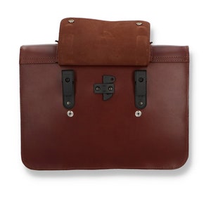 NEW Leather bicycle bag BUSINESS RIDE, leather pannier, gift for cyclists, hand-crafted, brown image 7