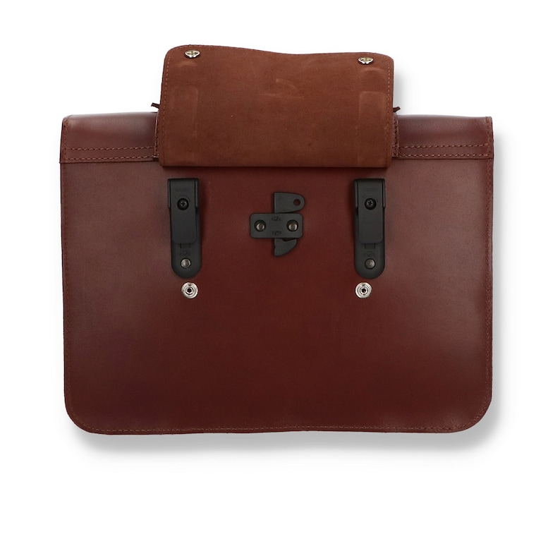 NEW Leather bicycle bag BUSINESS RIDE, leather pannier, gift for cyclists, hand-crafted, brown image 7