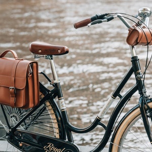 NEW Leather handlebar bag, bicycle saddlebag, bicycle bag, bicycle purse, bike purse, bike pannier, bicycle pannier, gifts for cyclists image 9
