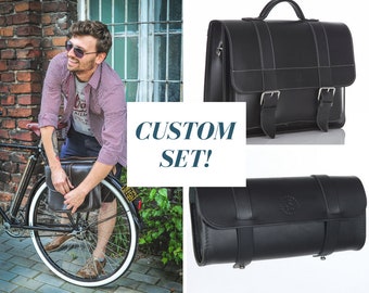 Leather Bicycle Bag and Handlebar Bag TOOLS I Big