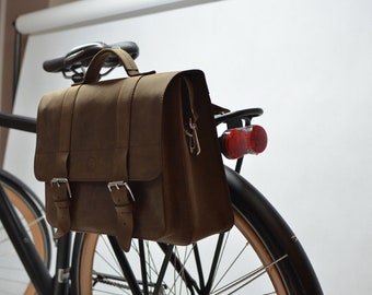 BUSINESS RIDE II Fahrradtasche, vollnarbiges Leder, perfektes Geschenk für Radfahrer, handgefertigt