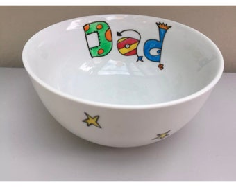 Hand painted personalised dad, Daddy bowl. Father’s Day