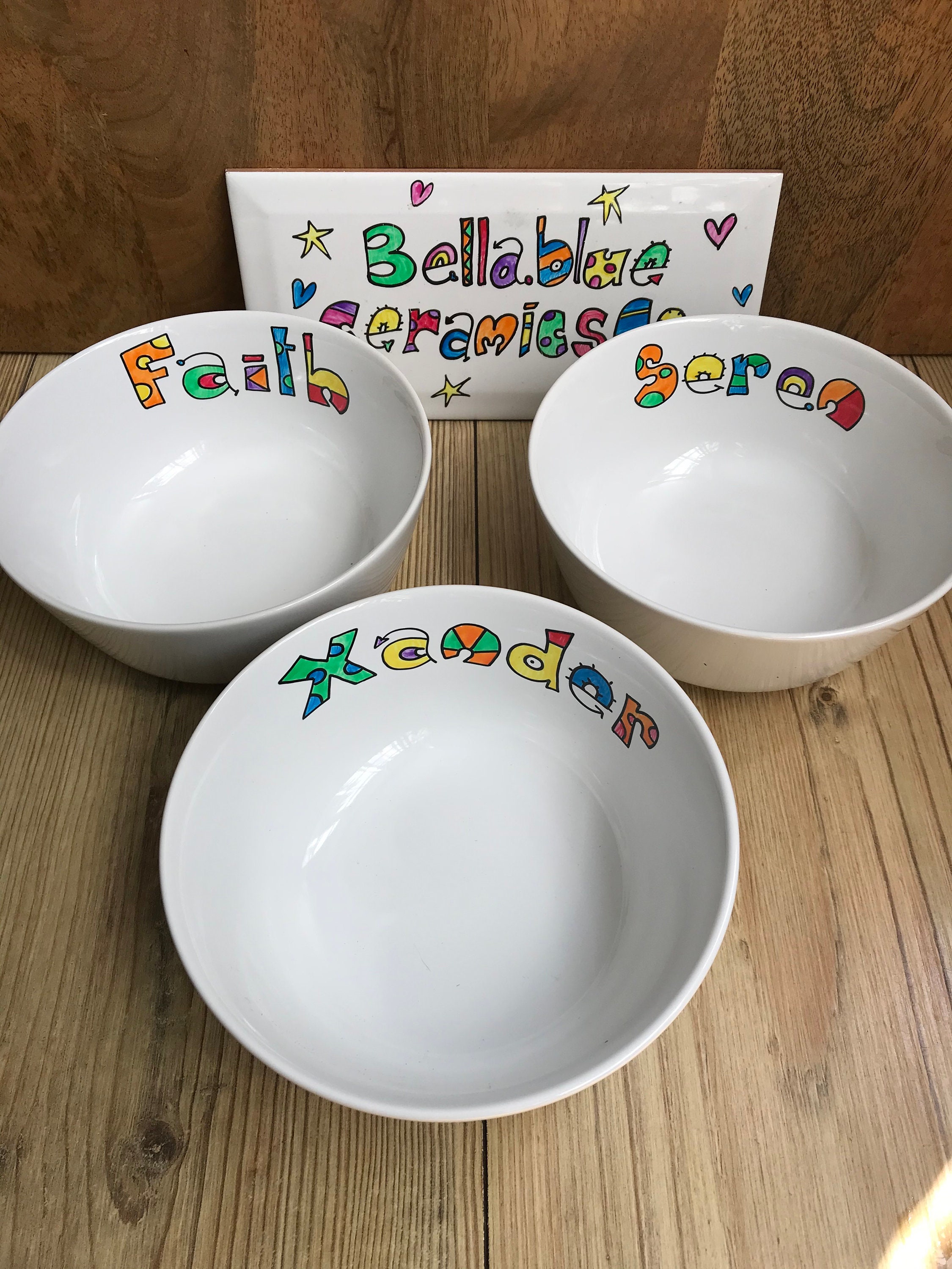 Personalised Hand Painted Cereal Bowl Customised With Your Etsy UK