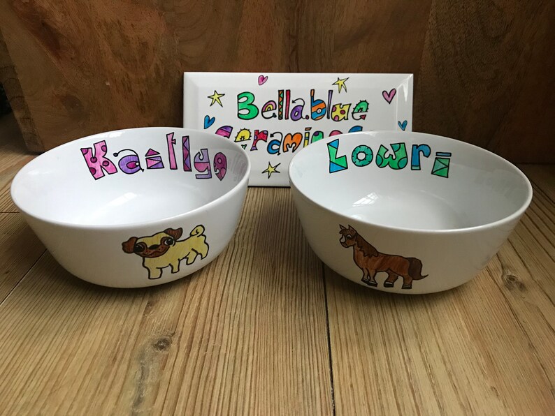 Hand painted personalised cereal bowl. ANY DESIGN Personalised Etsy