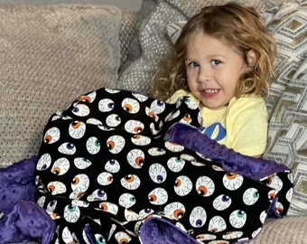 Security Blanket, Halloween, Eyeballs,Lovey for Kids,Baby Blanket, Halloween blanket, Personalized Blanket, Glow in the dark, Trick or Treat
