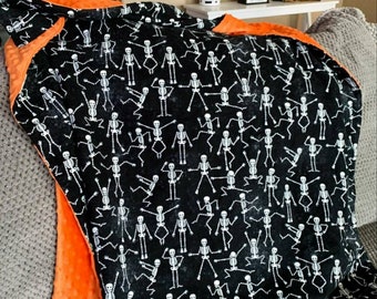 Security Blanket, Halloween, Skeleton,Lovey for Kids,Baby Blanket, Halloween blanket, Personalized Blanket, Glow in the dark, Trick or Treat