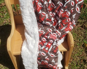 sock monkey security blanket