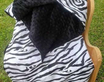 Zebra Print Lovey, Baby Blanket, Animal Print, READY TO SHIP, Minky Blanket, Security Blanket, Baby Lovey, Tummy Time Blanket