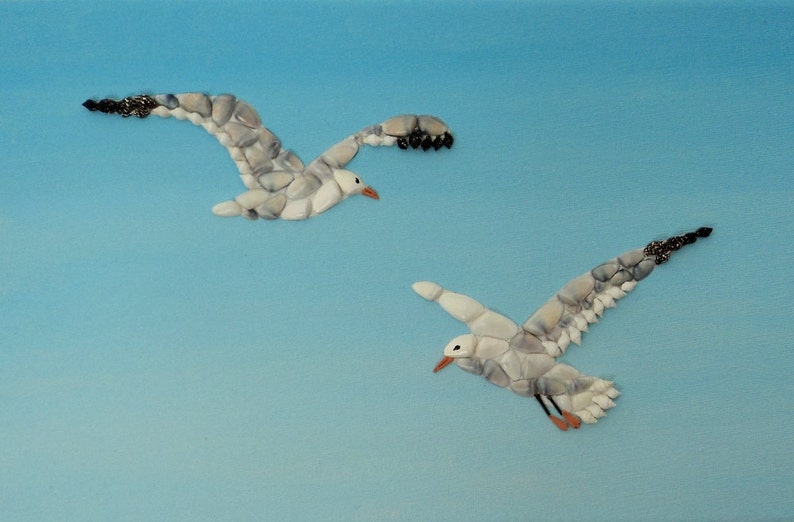 GORGECRAFT 6er Set Holz Möwen Wanddekoration - Selbstklebende Strand Deko Für Zuhause