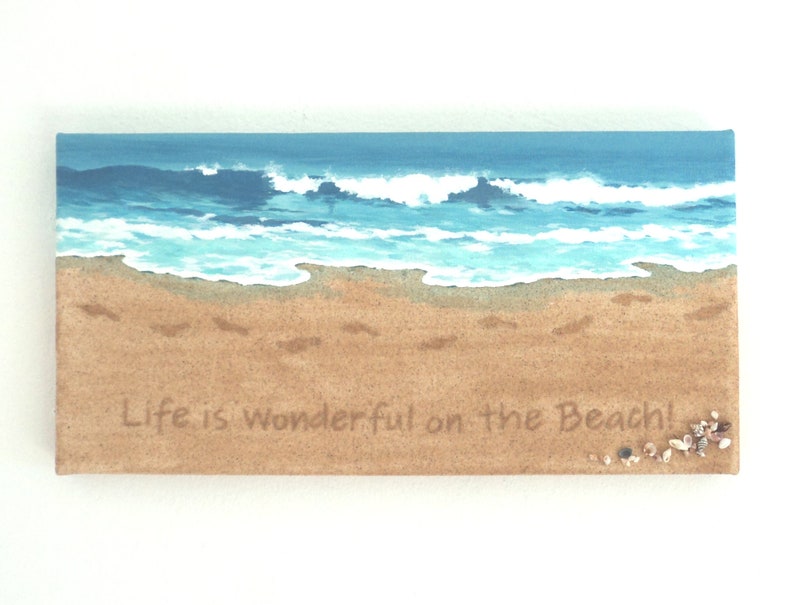 Accesorios hechos a mano miniatura Casa de Muñecas Estilo de LONA pared arte Foto Playa #1