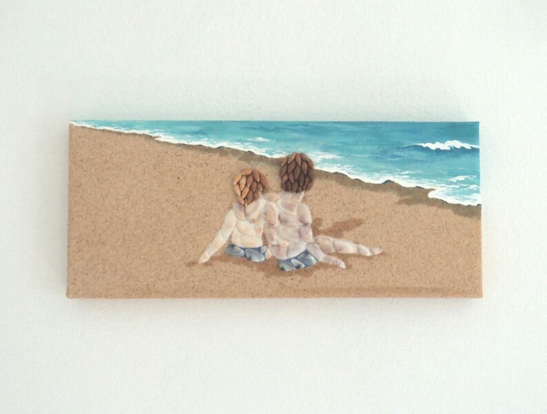 Beach Vacation Art Beach Brothers Beach Vacation Memories Summer Decor Beach House Decor Children Art Beach Day Wall Art Boys on Beach