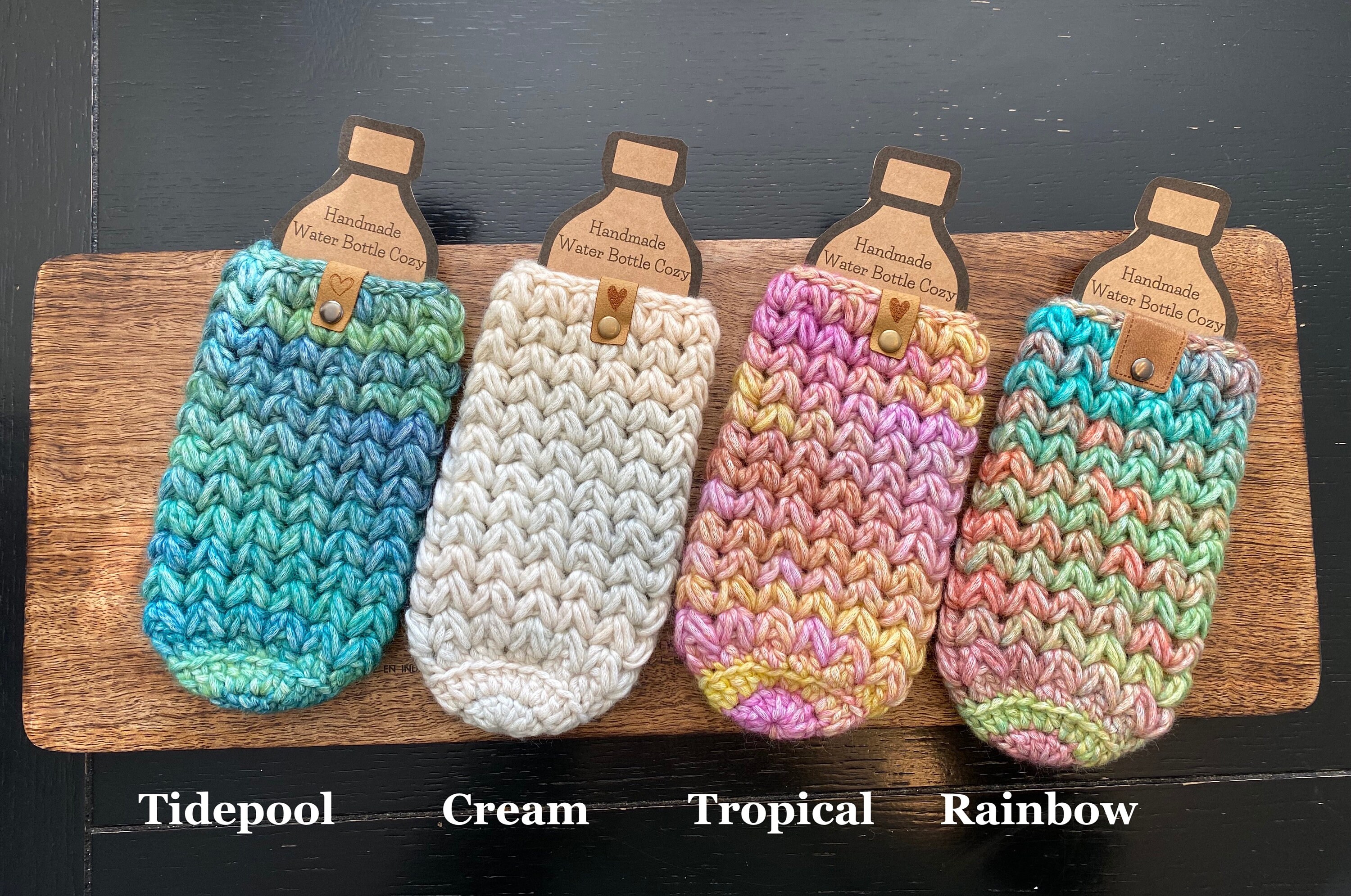 4 Porte-bouteilles Mini En Laine Faits Main - 2,25 Pouces - Multicolores - Neuf