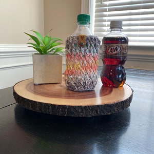 NEW Handmade Mini Soda Bottle Cozy Crochet Mini Soda Holder Beverage Sleeve Cold Drink Insulator Mini Beverage Cozy Boho Cozy Gift image 3