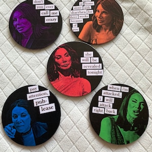 RHONJ Danielle Staub, Real Housewives of New Jersey, Coasters, Magnets, OR Christmas Ornaments (set of 5)