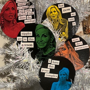 RHOBH Camille Grammer, Real Housewives of Beverly Hills, Coasters, Magnets, OR Christmas Ornaments (set of 5)