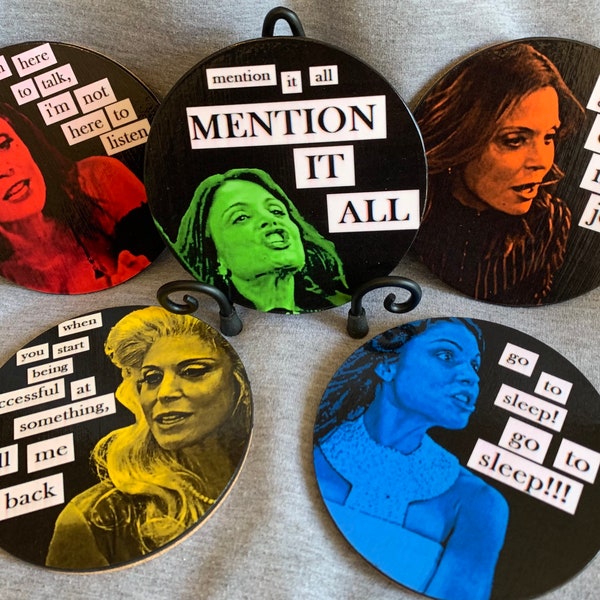 RHONY Bethenny Frankel, Real Housewives of New York, Coasters, Magnets, OR Christmas Ornaments (set of 5)