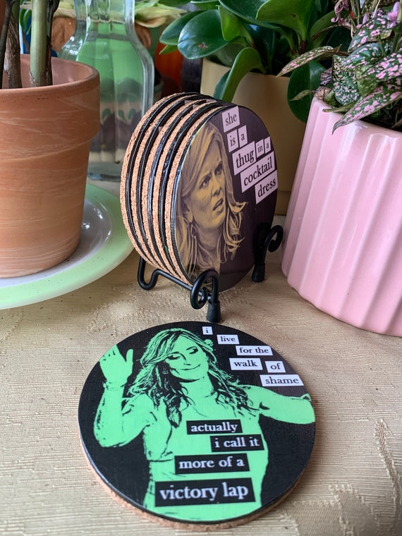 she's a thug in a cocktail dress Kim Richards RHOBH Coaster Set, Funny Housewives Gift