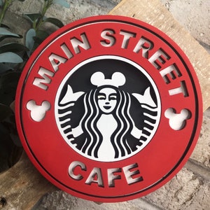 Disney Starbucks / Starbucks sign / tiered tray / 3D wooden sign image 8