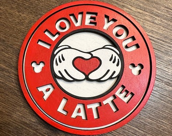 I love you a late / Starbucks sign / tiered tray / Mickey hands