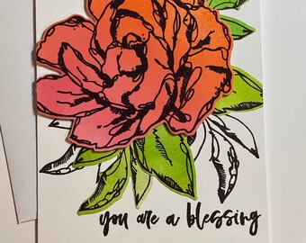 Je bent een zegen - grillige en kleurrijke handgemaakte wenskaart
