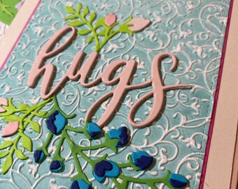 Set van 5 prachtig unieke handgemaakte wenskaarten van hoge kwaliteit - gewoon omdat, aanmoediging, bedankt, vriendschap