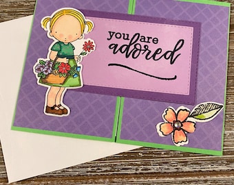 Schattige bundel van 4 unieke handgemaakte kaarten - inclusief 1 verjaardagskaart en 3 aanmoedigings-, vriendschaps- of gewoon omdat-kaarten