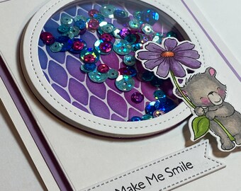 Fun Shaker Card- You Make Me Smile - Handgemaakte wenskaart