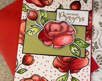 Handgemaakte unieke 5x7 wenskaarten - 3 pack Hallo, gebeden verzenden en je bent geliefd