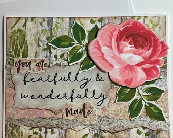 Je bent angstaanjagend en prachtig gemaakt - handgemaakte wenskaart