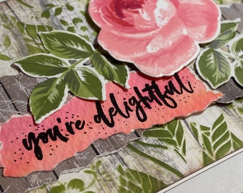 Je bent verrukkelijk - vriendschap of gewoon omdat handgemaakte wenskaart