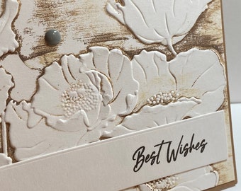 Beste wensen - handgemaakte wenskaart met reliëf