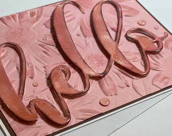 Grote hallo - handgemaakte wenskaart met reliëf