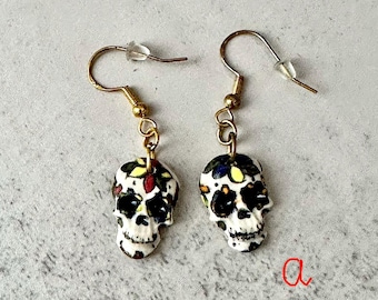 Day of the Dead sugar skull earrings