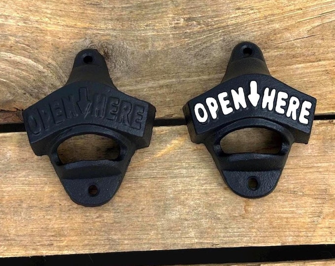 Open Here Bottle Opener