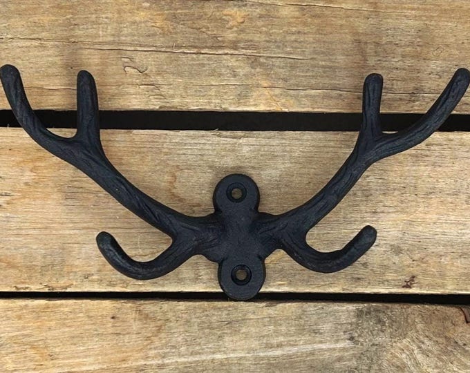 Black Antler Shaped Wall Hook