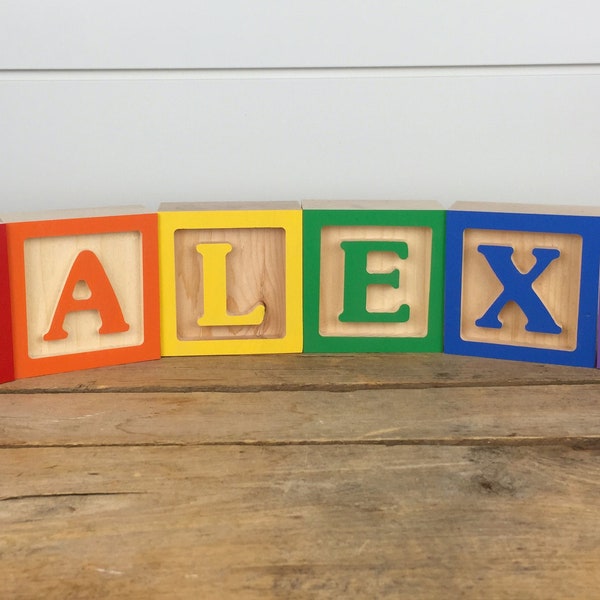 Wooden Letter Blocks, Wooden Alphabet Block, ABC Block, Child's Room Decor, Nursery Decor, Baby Shower Gift, Kid's Name Sign