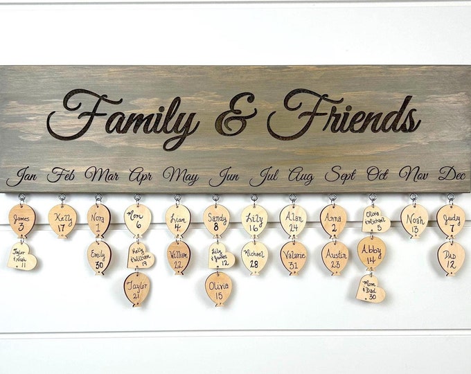 Family & Friends Calendar Board