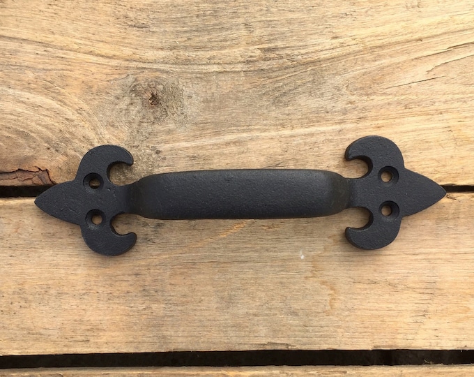 Large Black Fleur de Lis Gate Handle