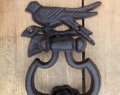 Bird Door Knocker, Cast Iron Door Knocker, Dark Brown Bird Door Knocker